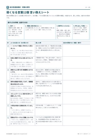 弱くなる言葉 言い換えシート（1ページ目）